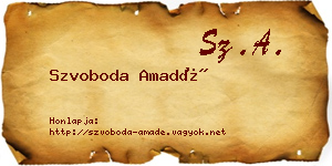 Szvoboda Amadé névjegykártya